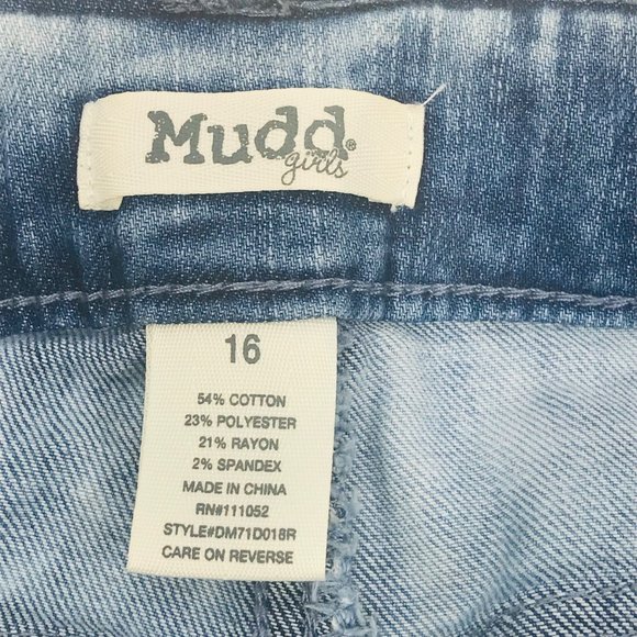 Mudd Girl's Size 16 Cuffed Short Denim Blue Jean Preowned - Picture 5 of 11